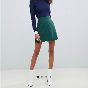 ASOS Design A-line Mini Skirt with Scalloped Hem